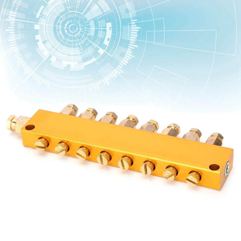 Stainless Steel Oil Distributor With 1 Inlet And 8 Outlets, Adjustable Tubing Piston Separator For CNC Machining Lines and Tools