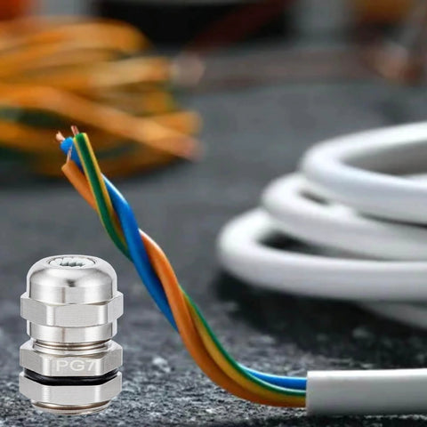 Pg7 Cable Gland Joints Six Pack Waterproof Tough As Nails Stainless Steel For 3 To 6.5 MM Cables with coiled wires