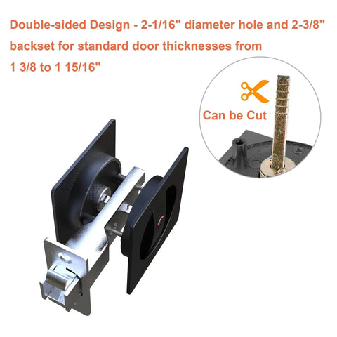 Indicator Pocket Door Lock Set For 1 3 Eighths To 2 3 Sixteenths Inch Doors With Flush Privacy Latch No Keys Required