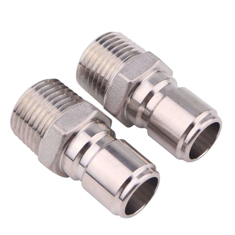 Two Pack Stainless Steel Quick Disconnect Male NPT One Half Inch Brewing Connector Sanitary Fitting For Homebrew