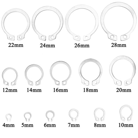 External Retaining Ring Kit 330 Pieces 15 Sizes Metric C Clips In 304 Stainless Steel Circlip Snap Ring Assortment Pro Grade