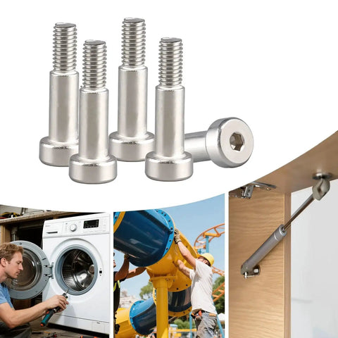 Five Pack 8mm Shoulder Bolts M6 Hex Socket Stainless Steel Rust Resistant Machine Screws For Machinery Automotive And Industrial Use