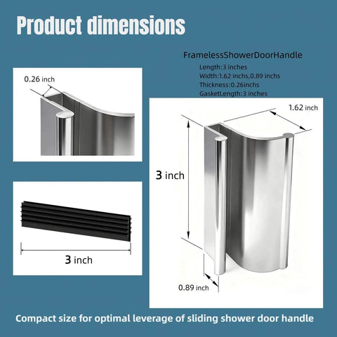 3 Inch Universal Shower Glass Door Handle Replacement For Frameless Doors Fits Sliding And Swing Tub Enclosures With 3 Inch Grip