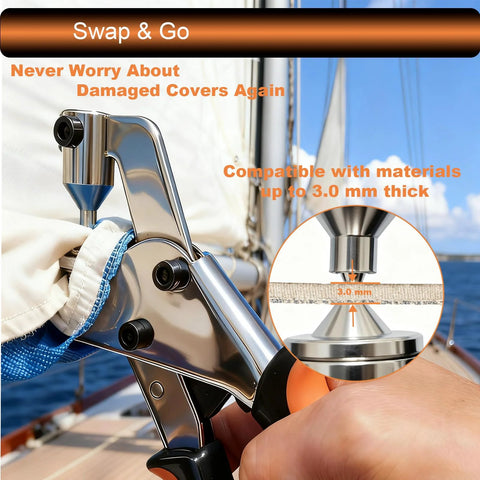 Heavy Duty Snap Fasteners Kit With Tool 100 Sets Of 15mm Stainless Boat Snaps For Boat Covers RV Tarps And Canvas Repair