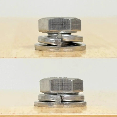 Stacked view of One Quarter Inch Split Lock Washers 304 Stainless Steel Pack 150 Pieces