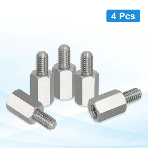 4 Pack M6 To One Quarter Twenty Reducing Standoff Screws Stainless Steel 304 For PCBs And Motherboards Twenty Five Millimeter Height