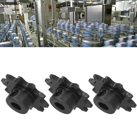 Three Piece Stainless Steel Sprockets Set With 8mm Pitch And 6mm D Hole Drive Gears Ten Teeth Each For Machinery Equipment