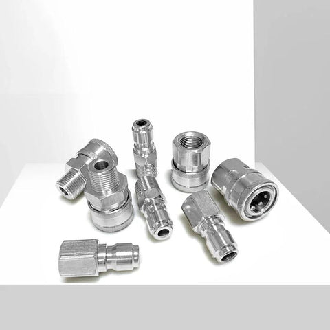 Amazon 8-piece 3/8 in quick-connect fittings kit for pressure washers; metal male and female connectors
