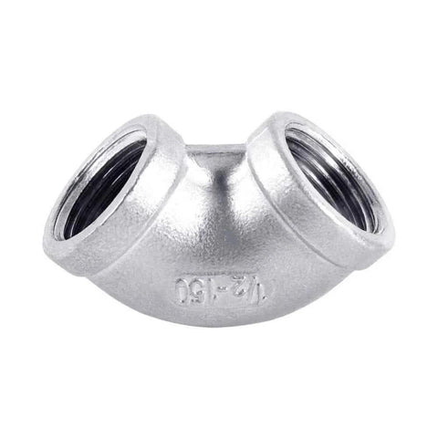 JoyTube Stainless Steel 304 Cast Pipe Fitting One Half Inch To One Half Inch Female To Female NPT Threaded 90 Degree Elbow Class 150