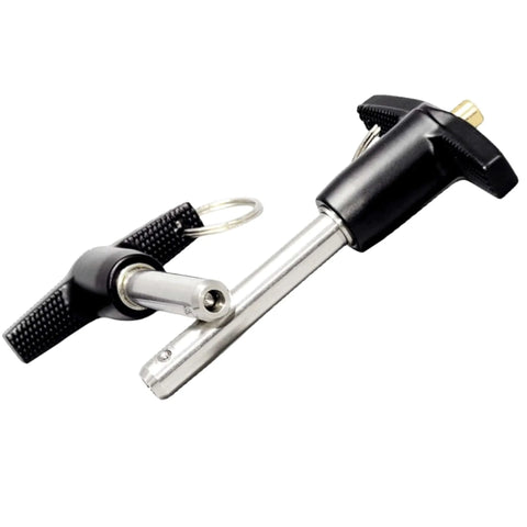 Stainless Steel 304 Push-Button Quick Release Pin T Handle Lock Pins, Pin Dia 3/8IN(9.6MM).Usage Length 65MM(2.55in) with Lanyard Cable