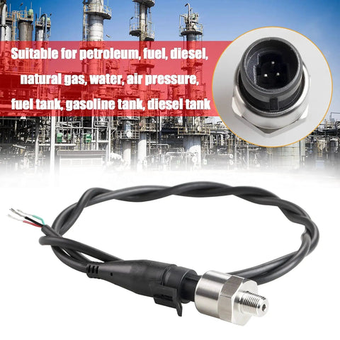 Stainless Steel 316 Pressure Transducer Sensor 100 Psi With 40 Inch Cable And One Eighth Inch NPT Connector for Industrial Use