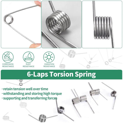 6-Laps Torsion Spring from All In One Stainless Steel Small Springs Kit With 115 Pieces Includes 45 90 120 Degree Torsion Springs