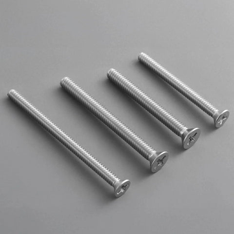 105 Pcs Extra Long Outlet Screws Kit with #6-32 and #8-32 Phillips Flat Head Machine Screws Made from 304 Stainless Steel, shown in multiple lengths.