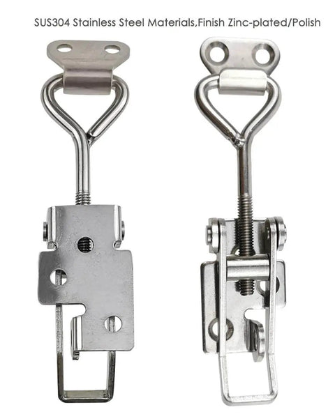 Stainless Steel Adjustable Latch Buckle Cabinet Box Lever Handle Toggle Catch Lock For Doors And Drawers 75 To 95 Mm Range 2 Pack