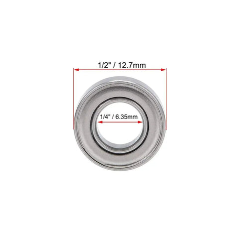 Stainless Steel Ball Bearing Set With 1/4 Inch Inner Diameter, 1/2 Inch Outer Diameter, And 3/16 Inch Width Double Shielded R188ZZ