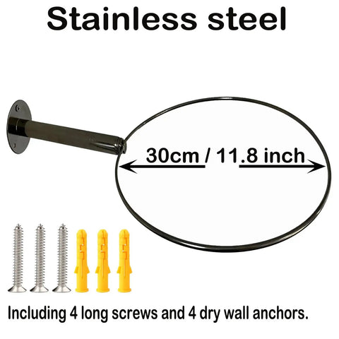 Wall Mounted Stainless Steel Exercise Ball Holder and Storage Rack for Yoga and Stability Balls with screws and anchors