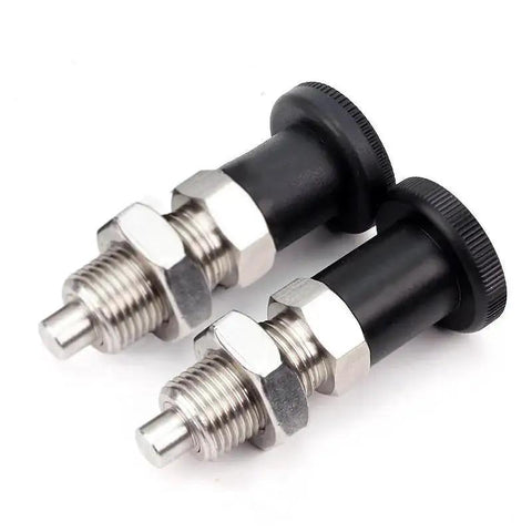 Two Pack Stainless Steel Retractable Ball Nose Spring Plungers With Return Knobs, Spring Loaded Pin, M12 Thread 1.5 Pitch