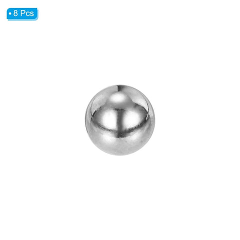 Single M4 by 8mm ball nut knob in stainless steel, round with silver finish, part of set of 8 for machinery and decorative hardware.