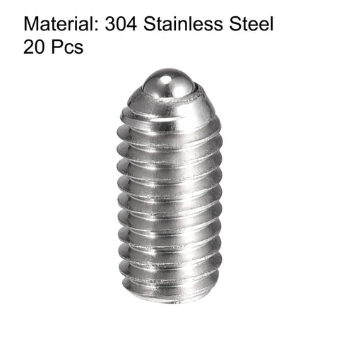 Ball Point Set Screws M3 X 6mm 304 Stainless Steel Ball Plunger Hex Socket Screws 20 Pieces