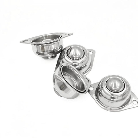 1" Stainless Steel Ball Transfer Units, 4pcs Screw Mounted Roller Ball Transfers Bearing, Load Capacity 88lbs for Conveyor and Mechanical Systems