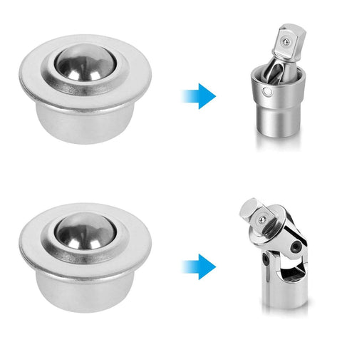 Sixteen Piece Five Eighth Inch Stainless Steel Ball Transfer Bearings Set With 360 Degree Rotation Universal Base Conveyor Rollers