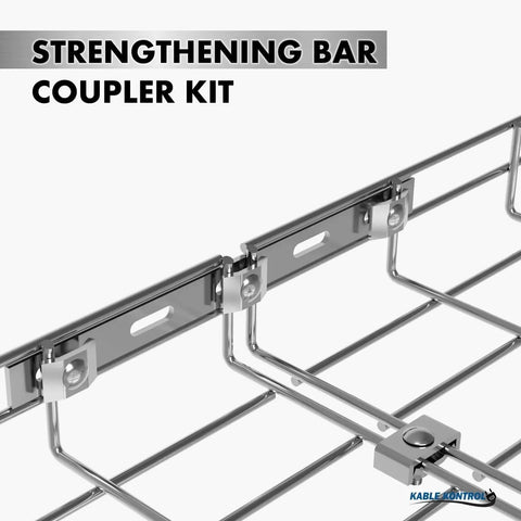 Stainless Steel Strengthening Bar Coupler Splice Connection Hardware For Wire Mesh Cable Tray And Cable Management Rack NEC Approved
