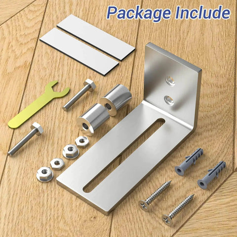 2 Pack Floor Guide For Barn Doors, Adjustable Stainless Steel Sliding Door Rollers, installation hardware included