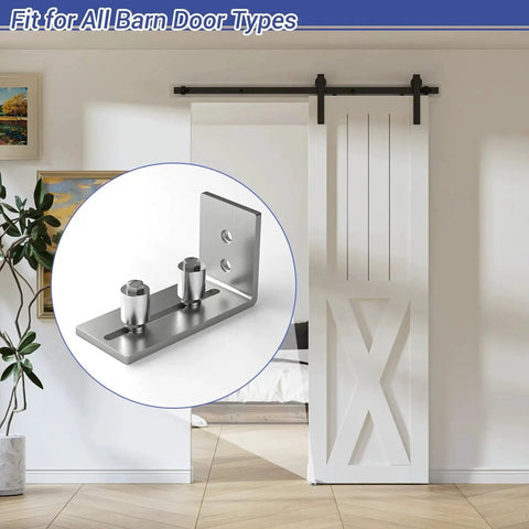 2 Pack Floor Guide For Barn Doors, Adjustable Stainless Steel Sliding Door Rollers, Wall Mounted Bottom Guides installation