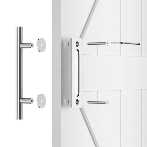 12 Inch Barn Door Handles Sliding Barn Door Pull Handle Stainless Steel Heavy Duty Large Rustic Two Side Design
