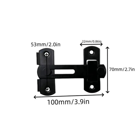 Front view of Stainless Steel Door Lock For Barn Doors Rust Resistant Sliding Barn Door Latch Cabinet Security Hardware with dimensions.