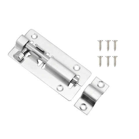 20 Pack 3 Inch Stainless Steel Barrel Bolt Latch Set With 6 Screws For Indoor Doors And Gates Silver Sliding Bolt Lock For Top Of Door And Gate Weather Resistant And Easy To Install close-up view