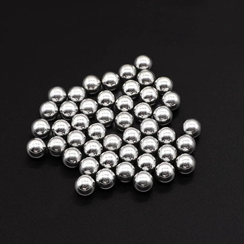 620PCS 304 Stainless Steel Precision Balls on black background, Bicycle Bearing Balls Assortment Kit, 6 Sizes Steel Balls 1/4" to 3/32"