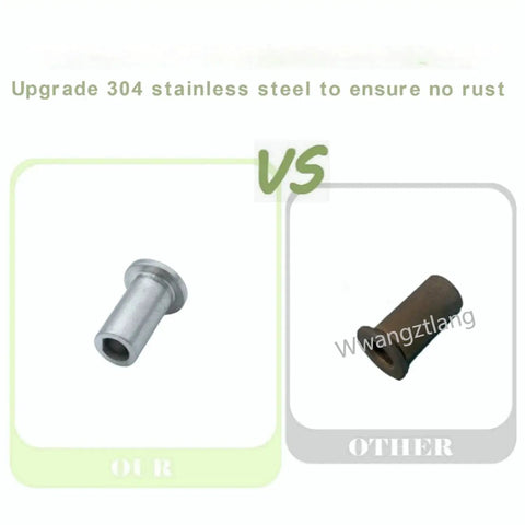 Comparison of 3220 Bearing Sleeve Replacement for Crathco, showcasing stainless steel and rusted versions side by side.