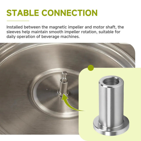 Six Pack 3220 Bearing Sleeves For Grindmaster Crathco Beverage Dispensers showing sleeve installation on motor shaft.