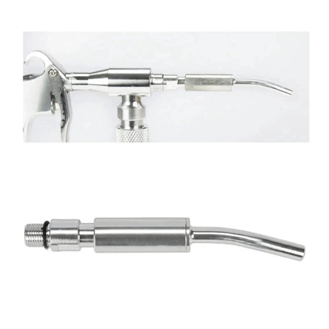 Two Pack Japanese Bearing Tube Nozzles for Car Interior Air Blow Guns, M10x1 Thread, 120 Mm Long, Stainless Steel, 6 to 9.2 Bar