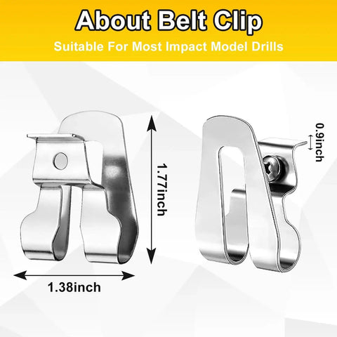 Durable 304 stainless steel belt clip set includes four replacement hooks with screws for Ryobi and Ridgid 18V tools.