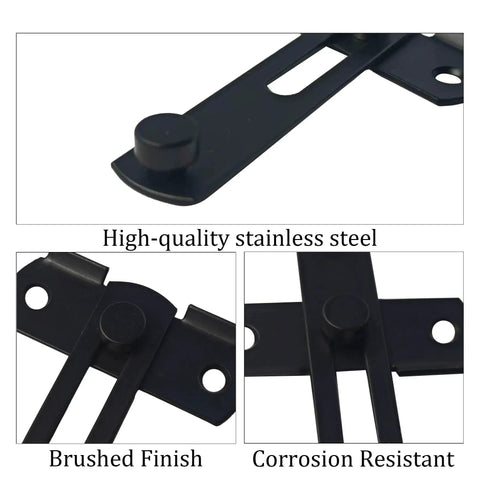 Barn Door Latch Set 4 Pack 100mm By 70mm Three Point Nine Four Inch 180 Degree Flip Lock for sliding doors with stainless steel.