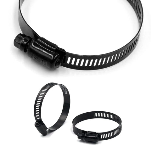 2 Pcs 3 Inch Stainless Steel Adjustable Worm Gear Hose Clamps 52-76mm Range Corrosion Resistant Fuel Line Clamp For Plumbing Automotive And Mechanical Applications Grade 304 Stainless Steel Construction For Superior Corrosion Resistance Black
