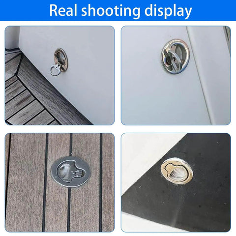 2 Inch Stainless Steel Marine Cam Latch For Boat Hatch Lock Recessed Pull Handle Mounting Hole Installed on Deck