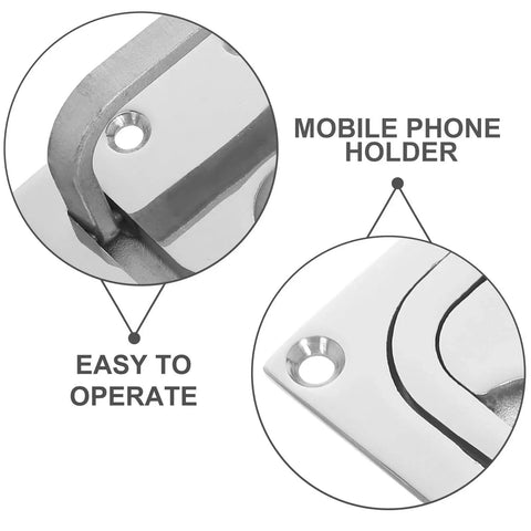 Stainless steel boat flush handle and hatch lift ring pull with screws; 316 marine-grade deck hardware