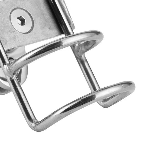 Stainless steel fishing rod rack with 360-degree adjustable rail-mount clamp