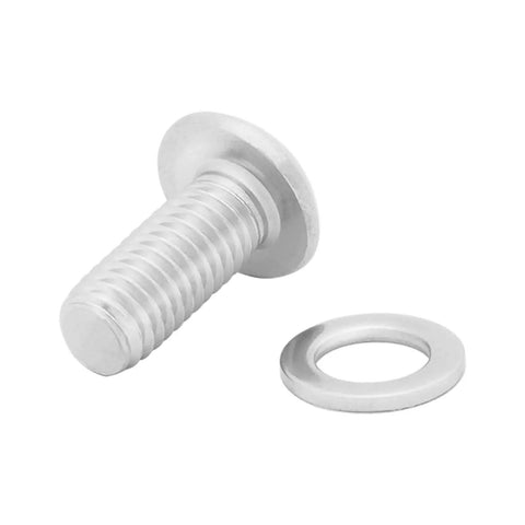Durable Stainless Steel Water Bottle Cage Bolts With Washers 20 Pack For Bike Rack M5x12mm Bolt and Washer Close-up