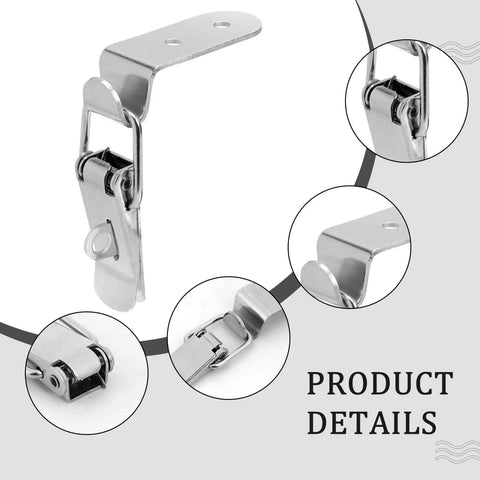 90 Degree Stainless Steel Box Latch Set With Keyhole For Cabinets And Barn Doors, Hood Lock Toggle Catch Hardware, Durable 4 Sets