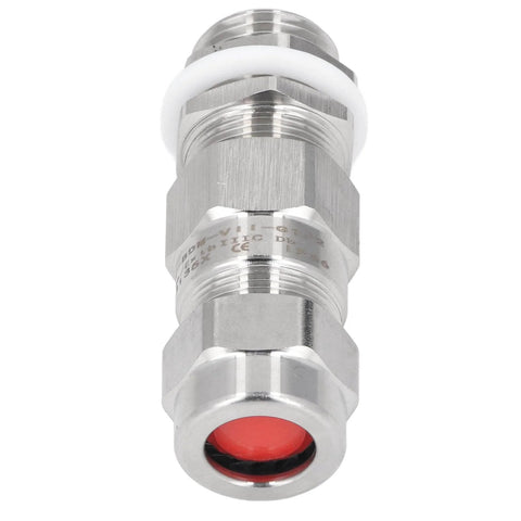 Front view of Stainless Steel Cable Gland G1 2 Thread Explosion Proof Sealing Connector for Outdoor Wiring and Cable Projects IP66 Waterproof