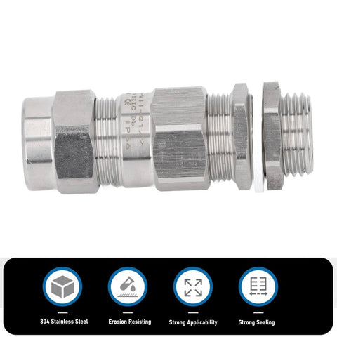 Stainless Steel Cable Gland G1 2 Thread Explosion Proof Sealing Connector For Outdoor Wiring And Cable Projects IP66