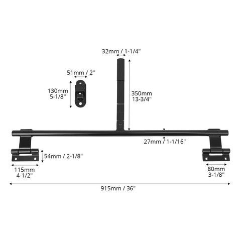 Durable stainless steel 36 inch cam bar lock provides secure, rust resistant protection for trailer doors, fold down ramps.