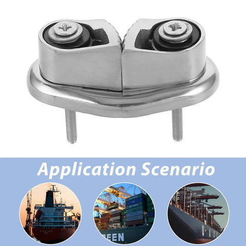 Holibanna stainless steel cam cleat rope snap, marine grade 316, mirror polished deck hardware front view