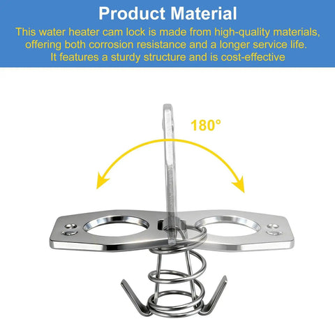 2Pcs RV Water Heater Door Latch Stainless Steel Cam Lock Replacement showing rotational feature