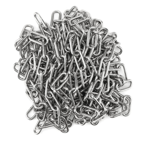 Pile of 20 Feet x 5/32 Inch Stainless Steel Chain Link, Heavy Duty Chain Links, Rust Proof Coil Chain Metal Utility Chain