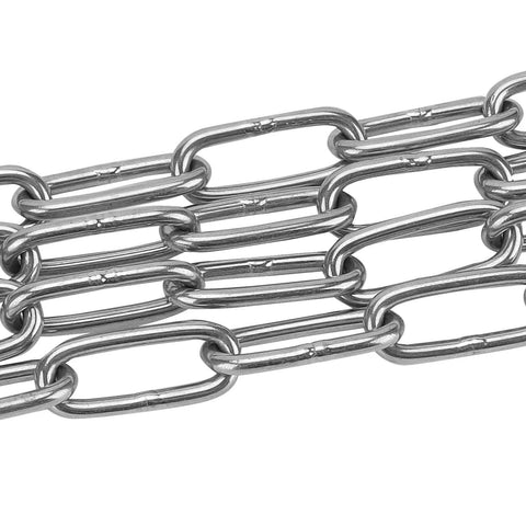 ✝️ 5/32 Inch x 32 Feet Stainless Steel Coil Chain Link, 4mm x 10m Proof Coil Chain, Metal Safety Chain Decorative Welded Chain Links